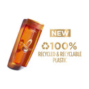 L'Oreal shampoo bottle with 'NEW 100% Recycled & Recyclable Plastic' text on a white background