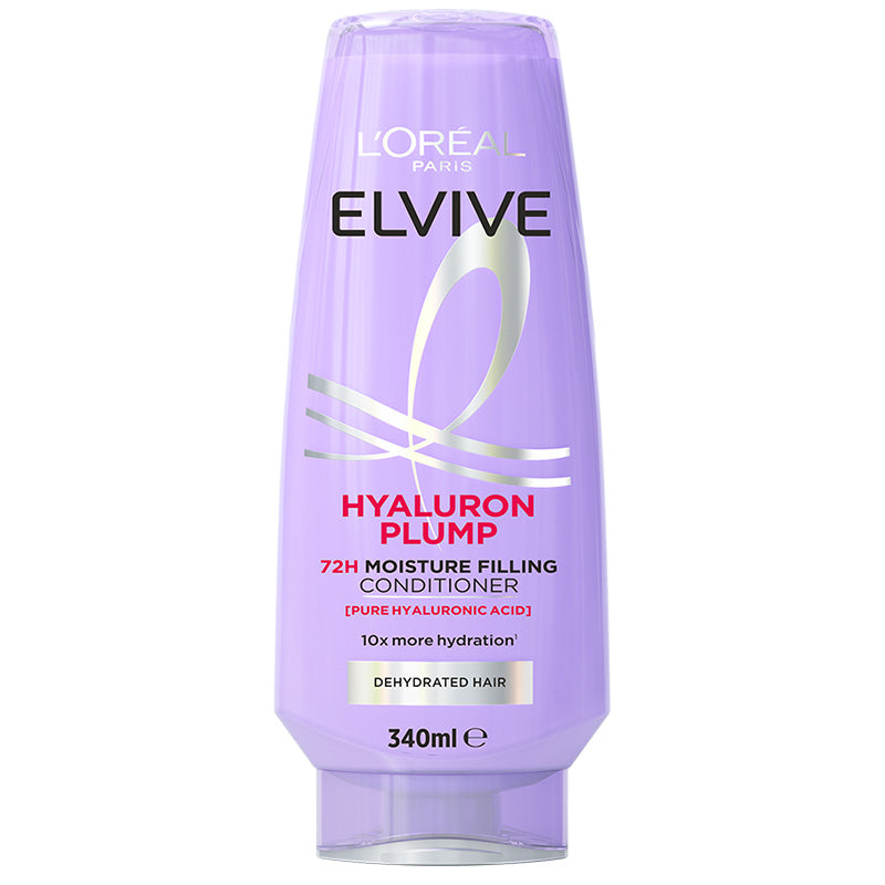 L'Oreal Elvive Hyaluron Plump conditioner bottle on a white background