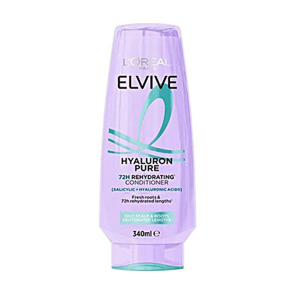 L'Oreal Elvive Hyaluron Pure conditioner bottle on a white background