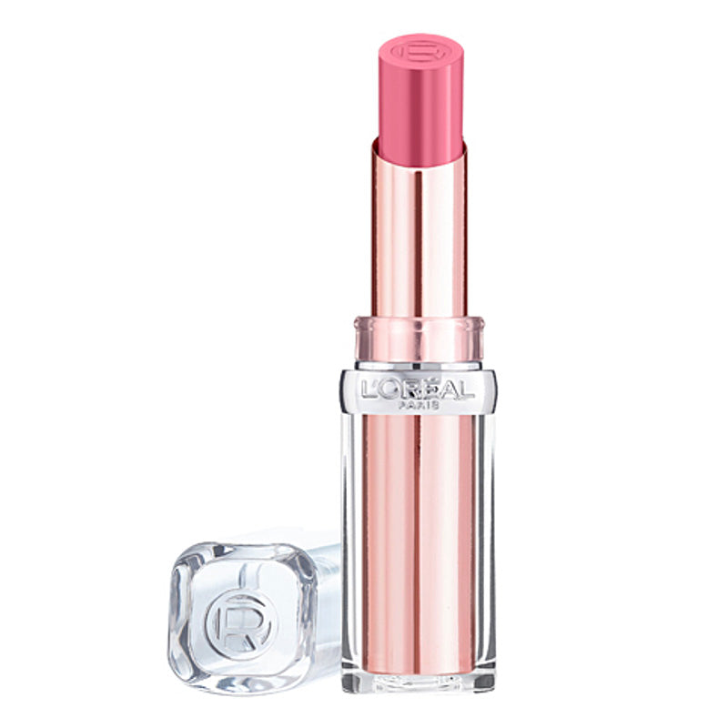 L'Oreal lipstick with pink cap on a white background