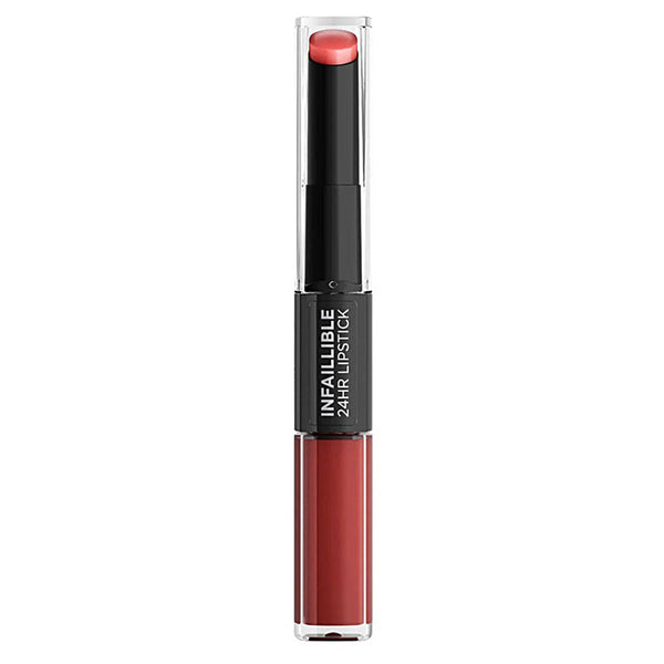 Lipstick with 'Infallible 24HR Lipstick' text on a white background