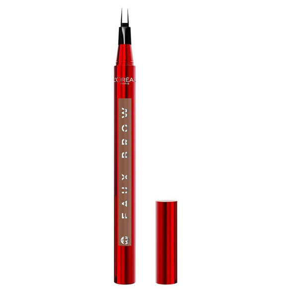 Red eyeliner pen with cap on a white background