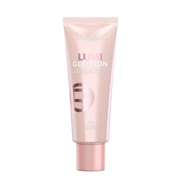 L'Oreal Lumi Glotion tube on a white background