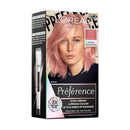 L'Oreal Paris Preference hair color packaging with a model featuring pink hair on a white background