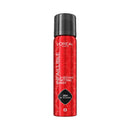 A red spray bottle of L'Oréal Paris Infallible Setting Spray, 36HR+2ND MIST, with a black cap.