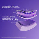 Diagram of hyaluronic acid technology with layers on a purple background