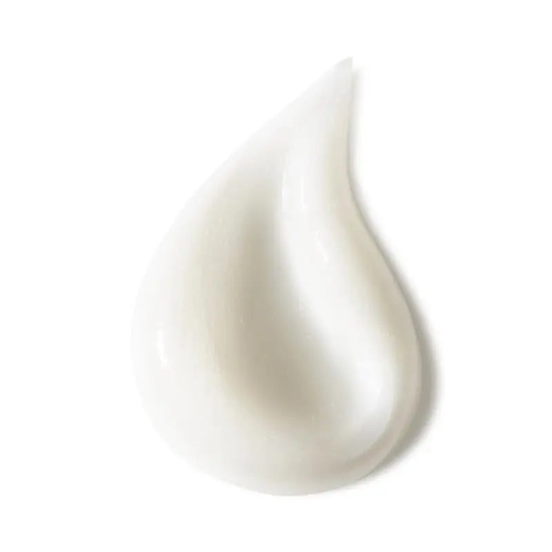White cream swatch on a white background