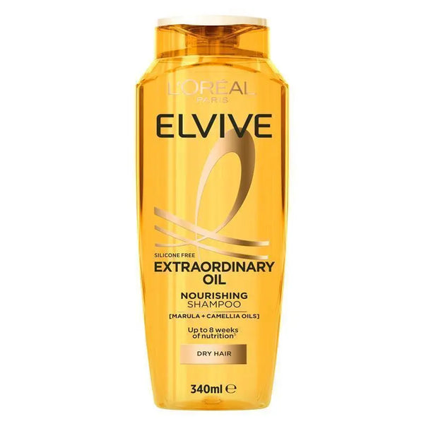 L'Oreal Elvive Extraordinary Oil shampoo bottle on a white background