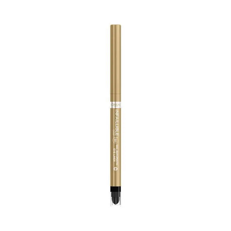 Gold eyeliner pencil on a white background