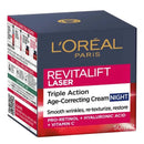 L'Oreal Paris Revitalift Laser Triple Action Age Correcting Night Cream 50ml in its packaging on a white background