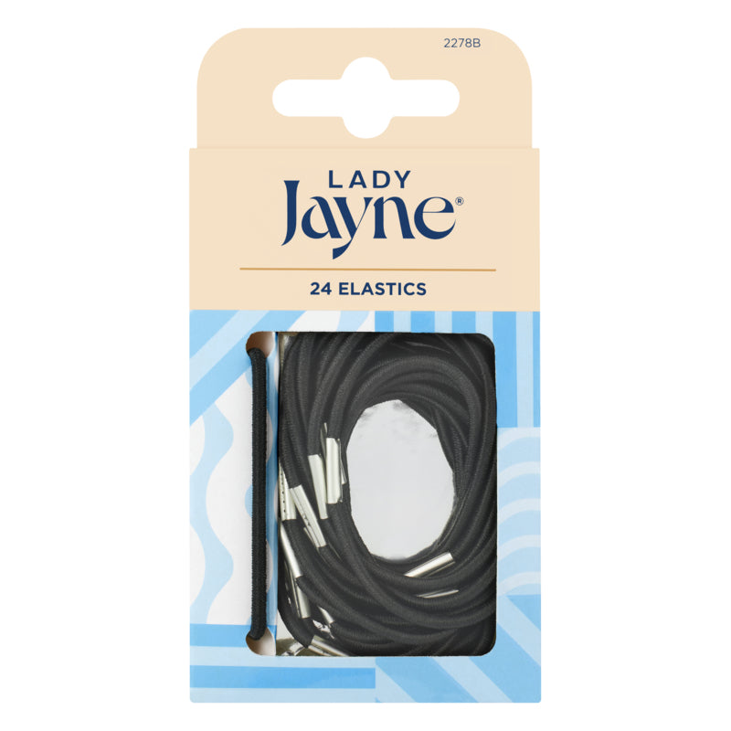 Lady Jayne Black Elastics - 24 Pack