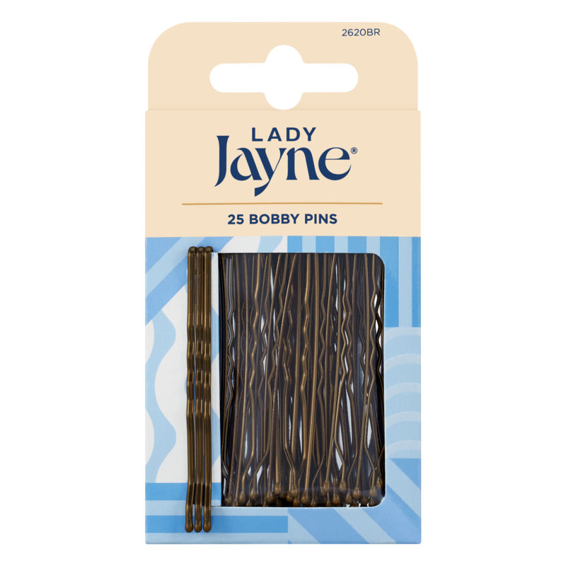 Lady Jayne Large Brown Bobby Pins - 25 Pack