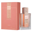 Perfume bottle and packaging with 'Lattafa' branding on a white background