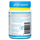Back view of a Life-Space Broad Spectrum Probiotic Advanced supplement bottle, showing the label text, barcode, and a blue 'Made in Australia' seal on a white background.