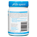 Life-Space digestive enzymes bottle with blue and white label on a white background