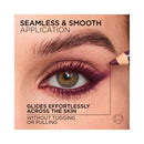 Eye makeup product application with text on seamless and smooth application