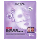 Loreal Revitalift Filler Glass Skin Glow Mask in a purple packaging on a white background