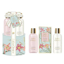Lulu Grace skincare product set with bottles and boxes on a white background