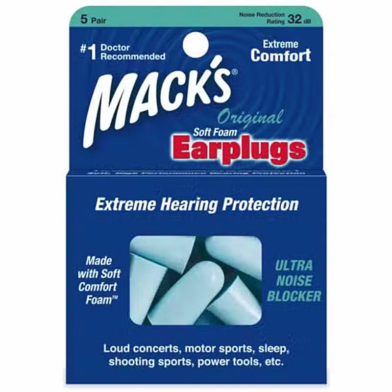 Mack's Original Soft Foam Ear Plugs 5 Pairs