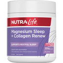 NutraLife Magnesium Sleep + Collagen Renew supplement container on a white background