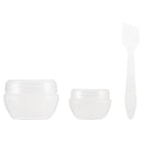 Manicare White Cosmetic Jars With Spatula 2 Pack
