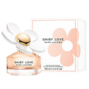Marc Jacobs Daisy Love perfume bottle and packaging on a white background