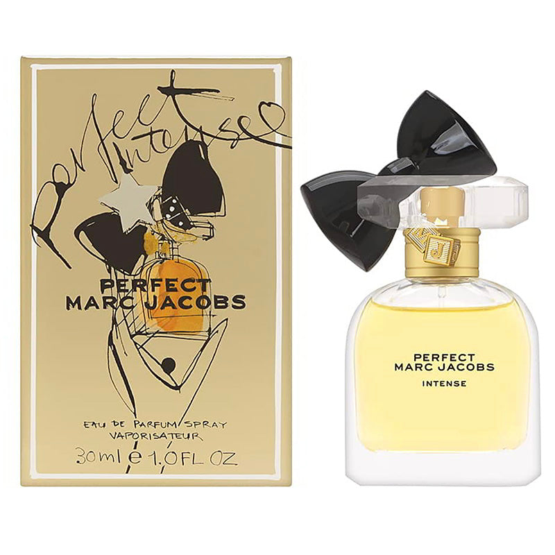 Marc Jacobs Perfect perfume bottle and packaging on a white background