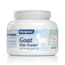 Maxigenes goat milk powder container on a white background
