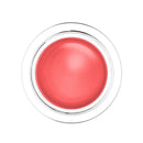 Pink cream in a clear jar on a white background