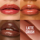 Collage of lips wearing different shades of lipstick with 'Latte Crush' text.