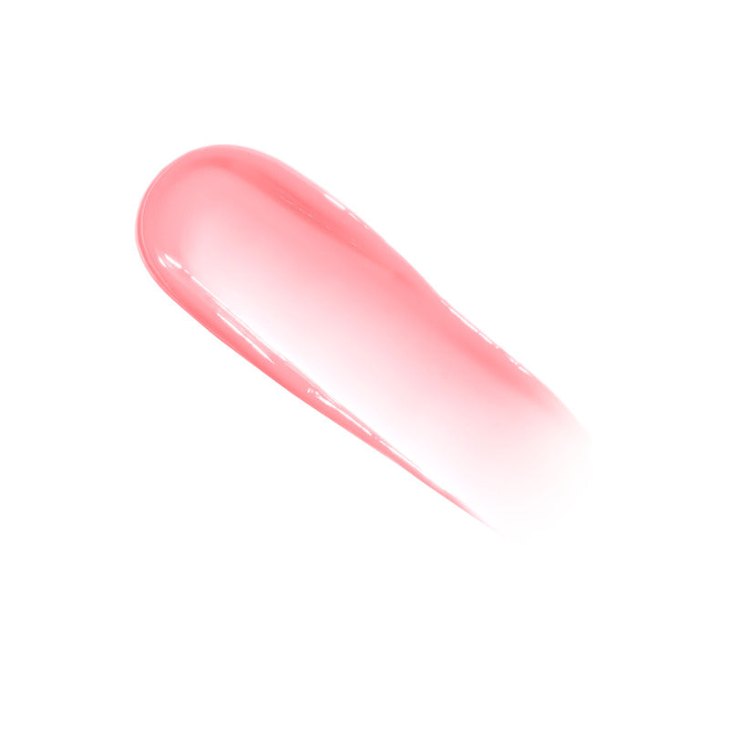 Pink nail polish swatch on a white background