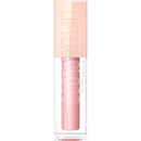 Pink lip gloss with a clear cap on a white background