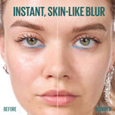 Before and after comparison of a woman's face with 'Instant, Skin-like Blur' text.