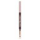 Eyebrow pencil with black and gold design on a white background