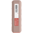 Lipstick case with barcode and text on a white background