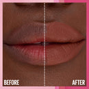 Before and after comparison of lips with a pink border