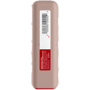 Beige and red electronic device with barcode and text on a white background