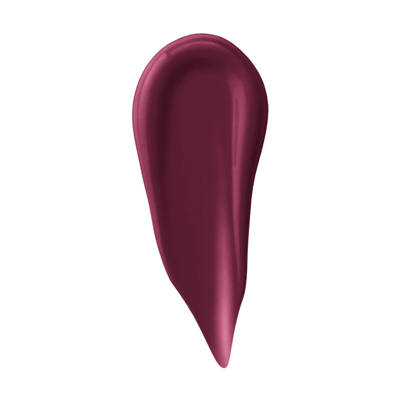 Maroon lip gloss swatch on a white background