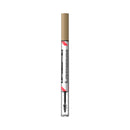 Eyebrow pencil with gold cap and black body on a white background