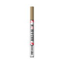 Eyebrow pencil with gold cap and white body on a white background