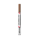 Eyebrow pencil with brown cap and clear body on a white background