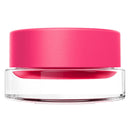 Clear jar with a pink lid on a white background