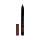 Blue eyeliner pencil with black cap on a white background