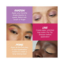 Instructions for applying makeup with text overlay on a white background