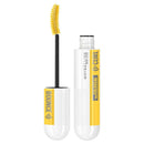 Maybelline Colossal Curl mascara with yellow and black design on a white background