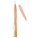 Cosmetic pen with applicator and product on white background