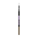 Eyebrow pencil with black and gold design on a white background