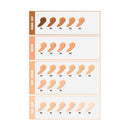 Color swatch chart for skin tones on a white background