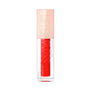 Maybelline lip gloss with red color on a white background
