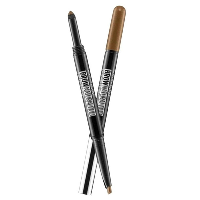 Two brow pencils with brown and black color on a white background